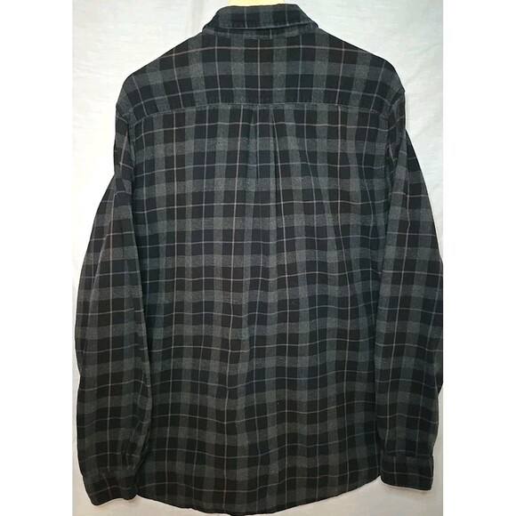 Northcrest Outdoor Flannel Long-Sleeve Button Shirt, Sz XLT, Plaid Black/Gray - Picture 4 of 8